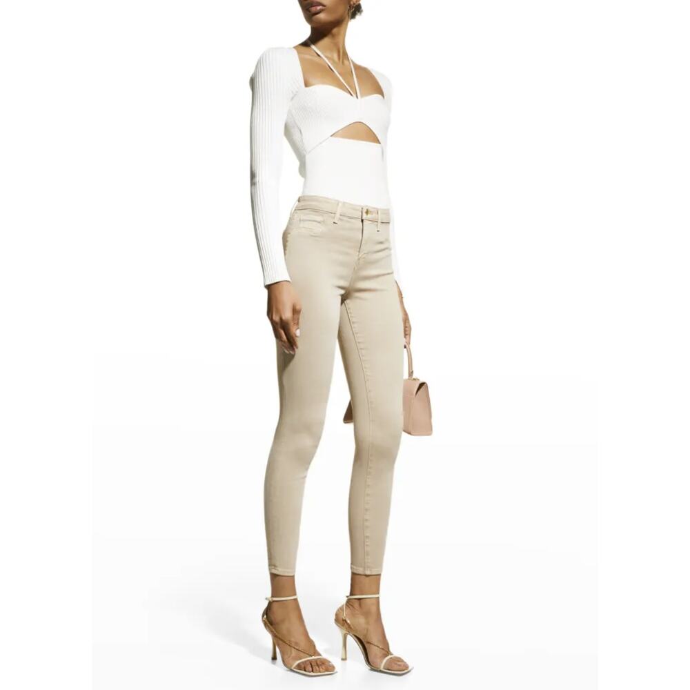 L'agence Margot High-Rise Skinny Ankle Jeans in Biscuit Size 25